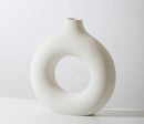 Ceramic Donut Vase – Modern Round Flower Vase for Living Room