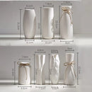White Ceramic Vase with Hemp Rope – Nordic Minimalist Decor