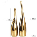 Gold-Plated Nordic Ceramic Vase – Luxury Modern Home Decor