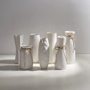 White Ceramic Vase with Hemp Rope – Nordic Minimalist Decor